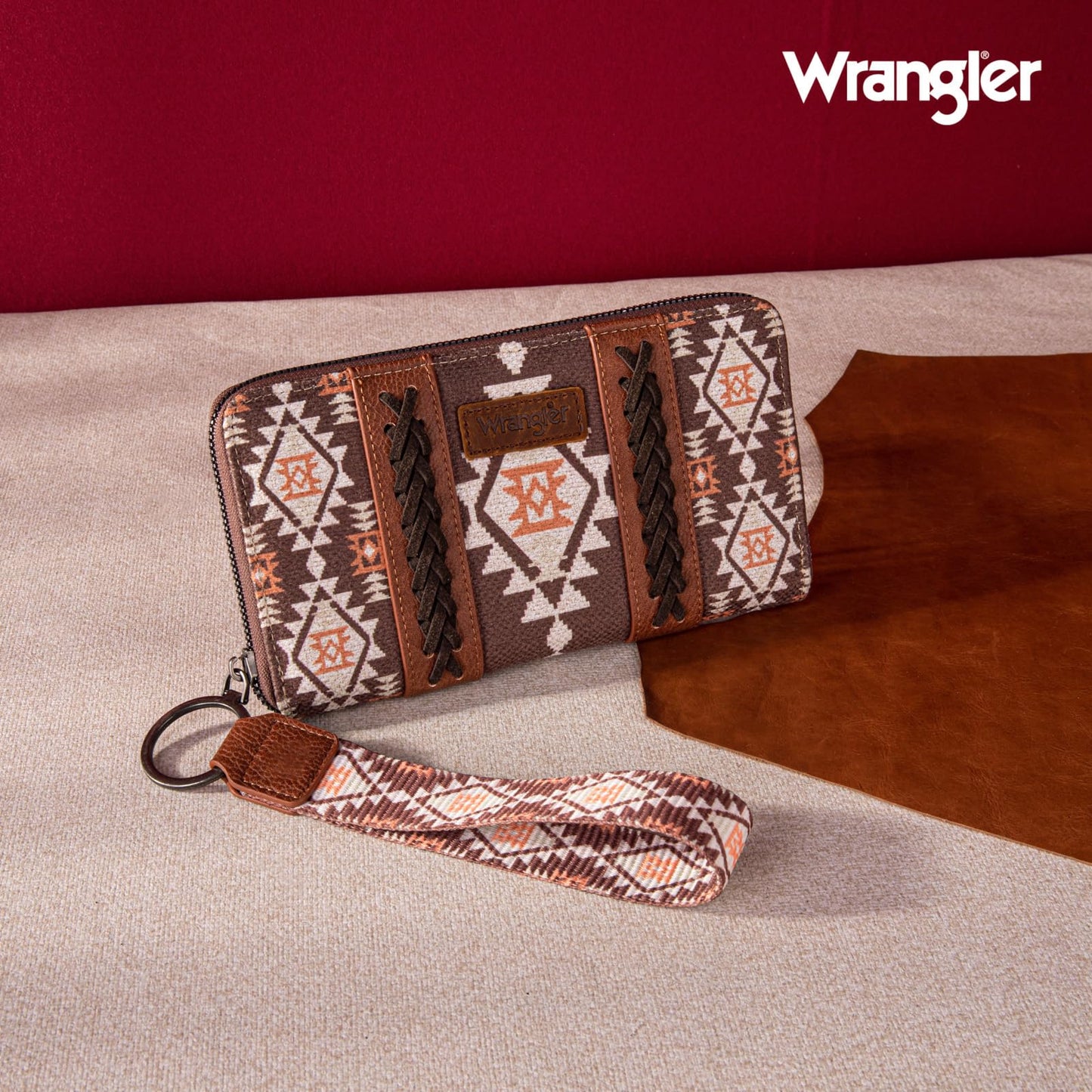 X Wrangler Wristlet Western Wallet Boho Aztec Credit Card Holder for Women