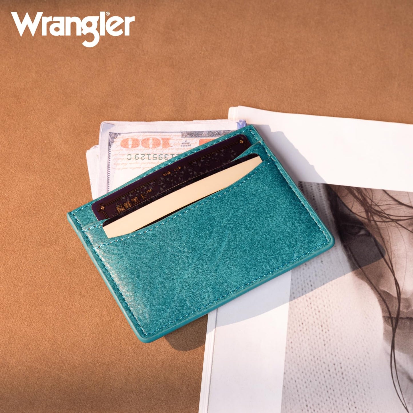 Montana West X Wrangler Credit Card Holder for Women Wallet Card Case Small Ladies Female Pocket Wallet