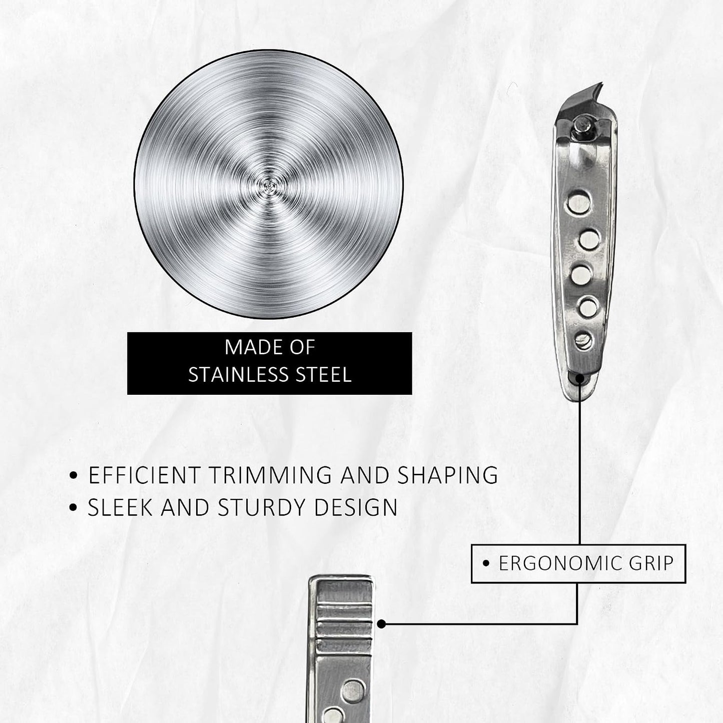3 Pack Nail Cutter Set | Fingernail Clipper Set with Precision Steel Blades | Nail Clipper, Toenail Clipper, and Slanted Trimmer