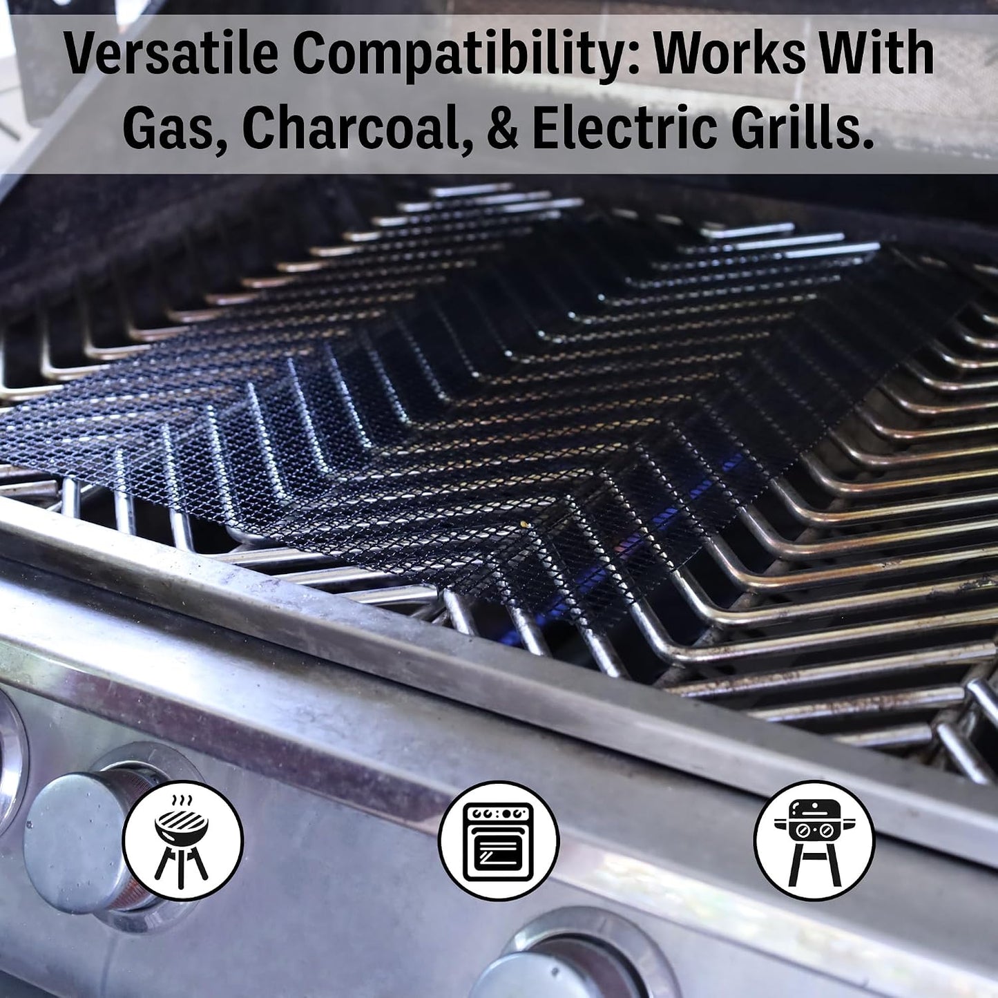 Barbecue Grill Mesh | 13" x 16" Grill Topper for Outdoor Grill | Heat Resistant Up to 450°F