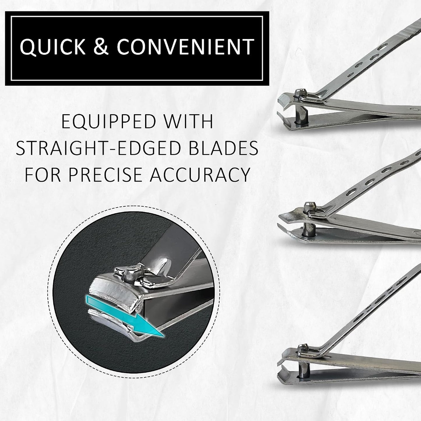 3 Pack Nail Cutter Set | Fingernail Clipper Set with Precision Steel Blades | Nail Clipper, Toenail Clipper, and Slanted Trimmer