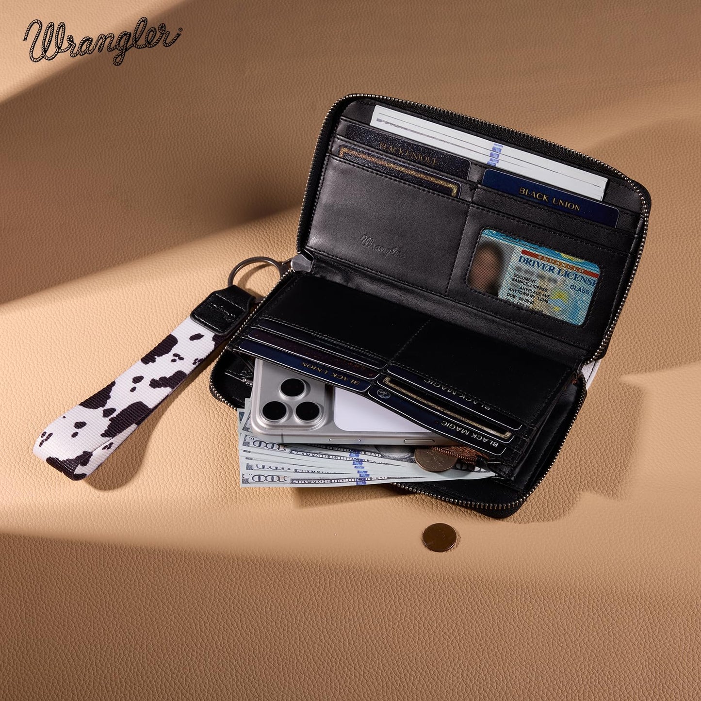 X Wrangler Wristlet Western Wallet Boho Aztec Credit Card Holder for Women