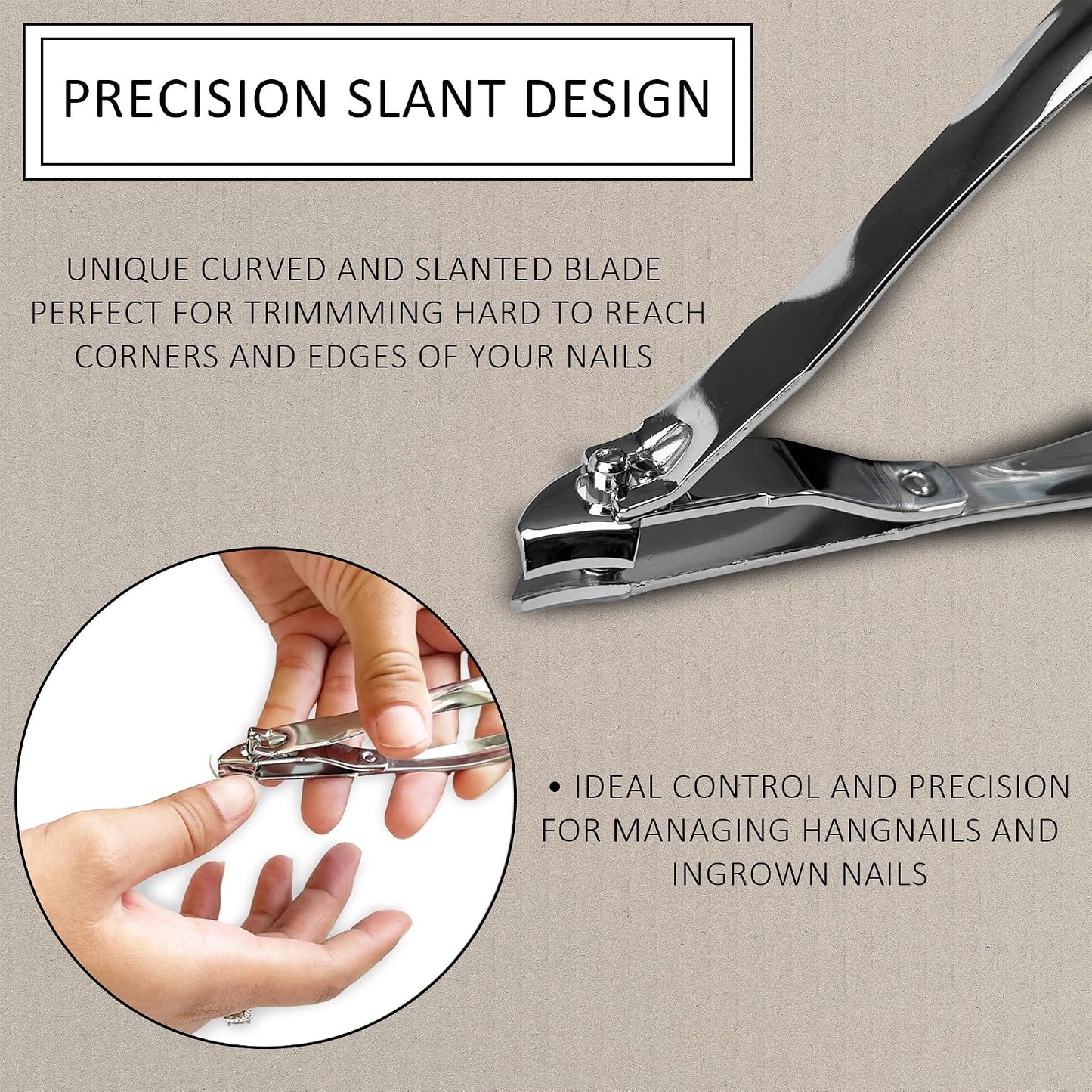3 Piece Fingernail Clipper Set | Precision Crafted Nail Cutter Tool Set Includes Nail Clipper, Toenail Clipper, Slant Tip Nail Trimmer
