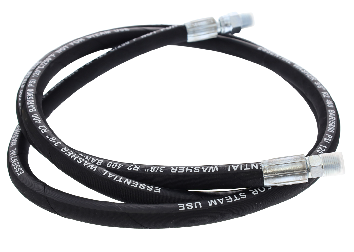 8 FT Whip Line For Pressure Washers | 3/8" 5800 PSI | Robust, Heavy Duty and Commercial Grade