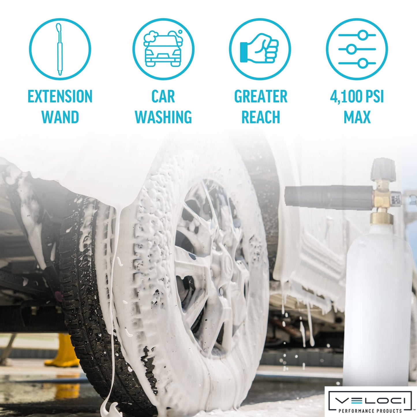 MTM Hydro Pressure Washer 20? Extension Wand Kit, High Pressure Sprayer 4100 PSI for Car Wash and Detailing, Pressure Washer Accessories for Foam Cannon