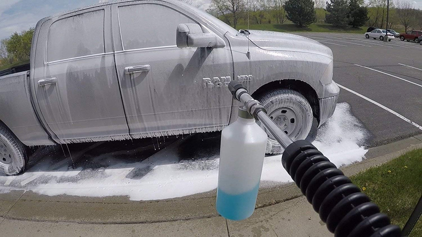 Easy to use Foam Cannon by Auto Bella - Best for Detailing Trucks or SUVs, Made From Lightweight Aircraft Aluminum, 1-Liter Bottle and 1/4" Quick Connector Snow Foam Blaster for Pressure Washer Gun