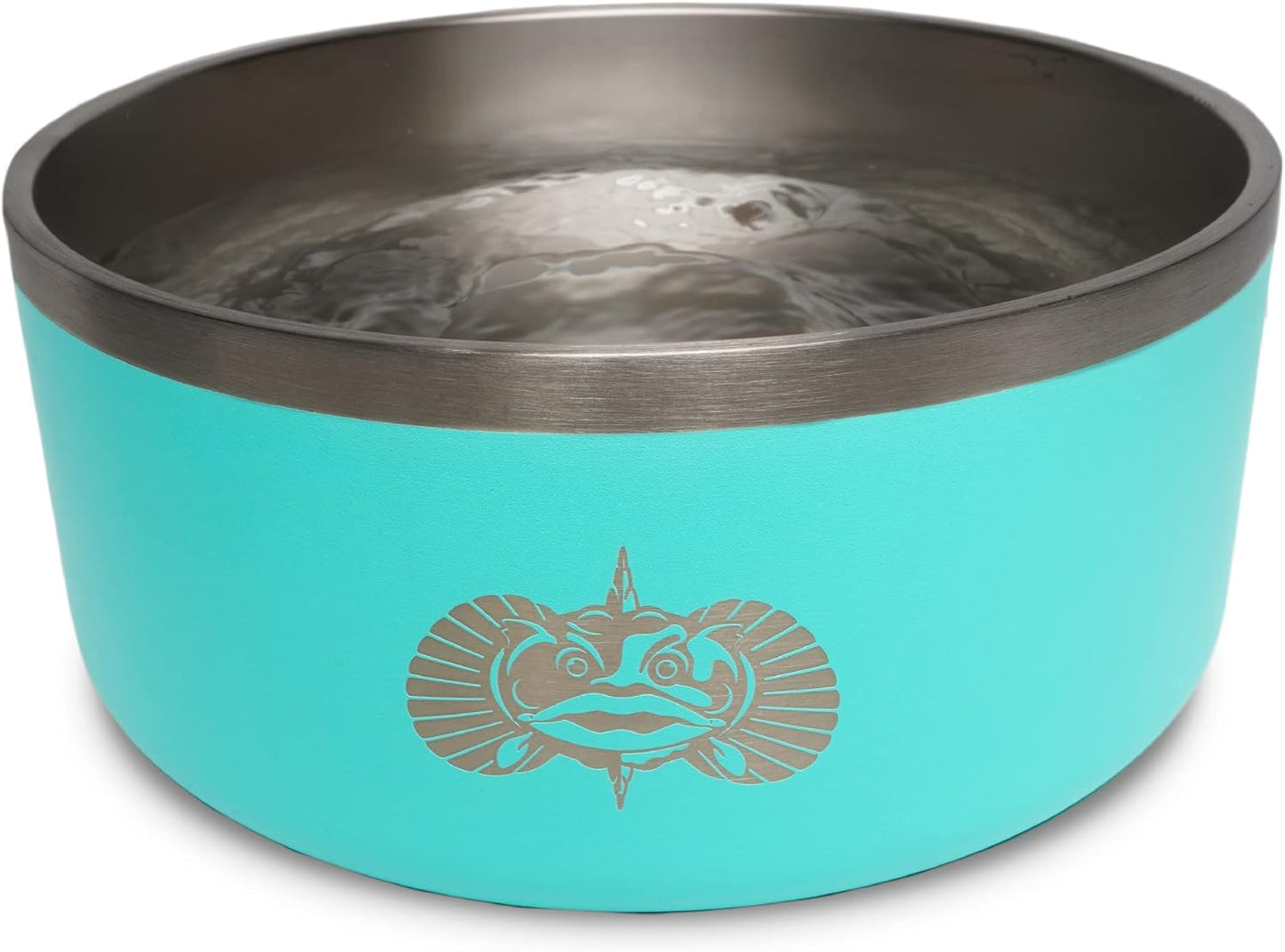 Toadfish Non-Tipping Dog Bowl - Double-Walled Stainless Steel Insulated - Smart-Grip Technology - Includes Cover - Pet Food & Water Dish - Teal