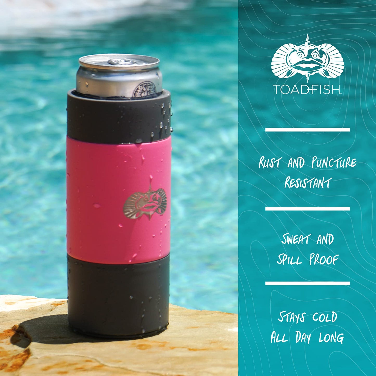Toadfish Slim Non-Tipping Can Cooler