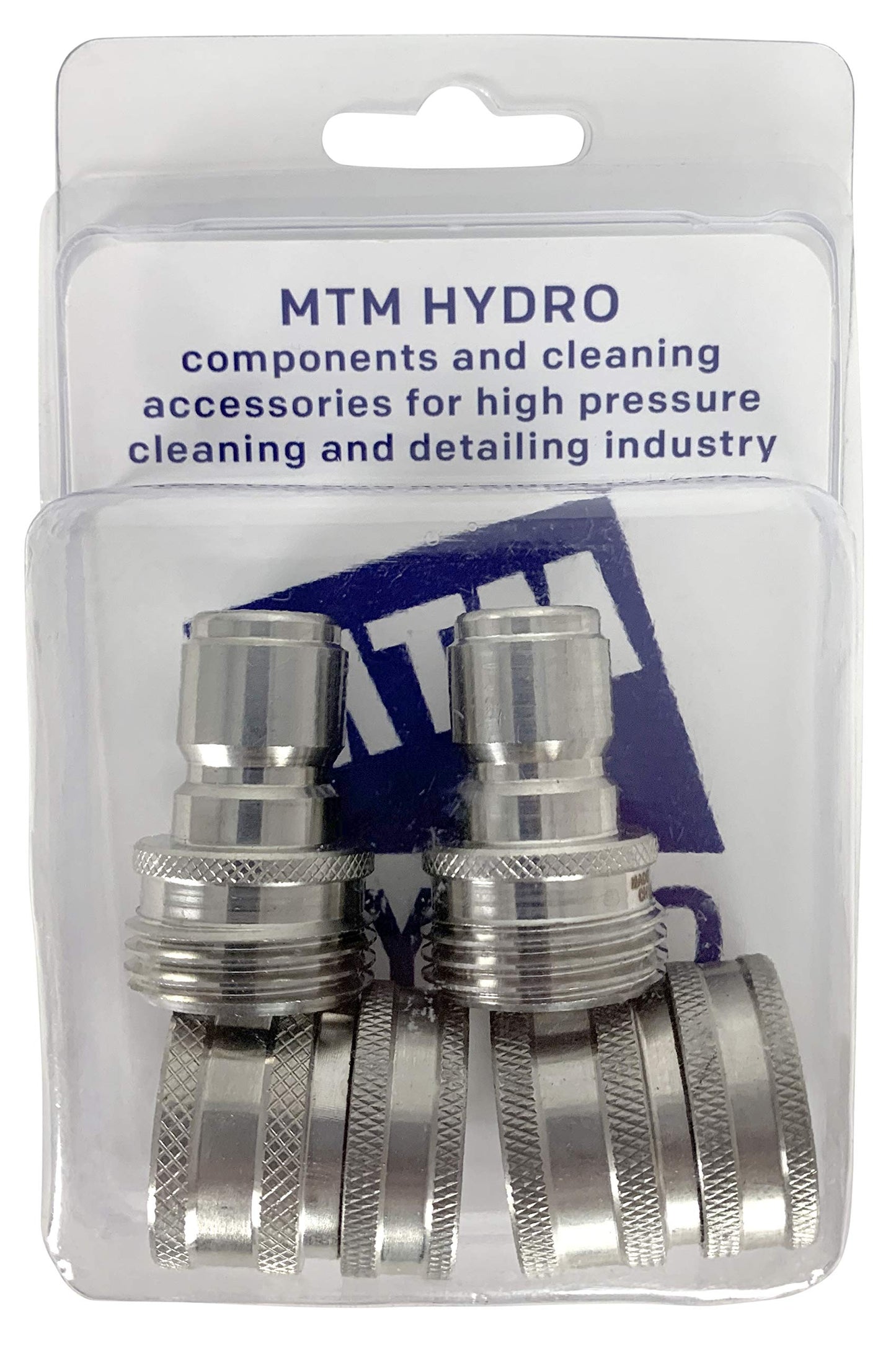 MTM Hydro Garden Hose Adapter 4 Piece 3/4? Quick Connect Fittings Kit, Stainless Steel High Pressure Couplings and Connectors for Pressure Washers and Car Detailing, 2x2