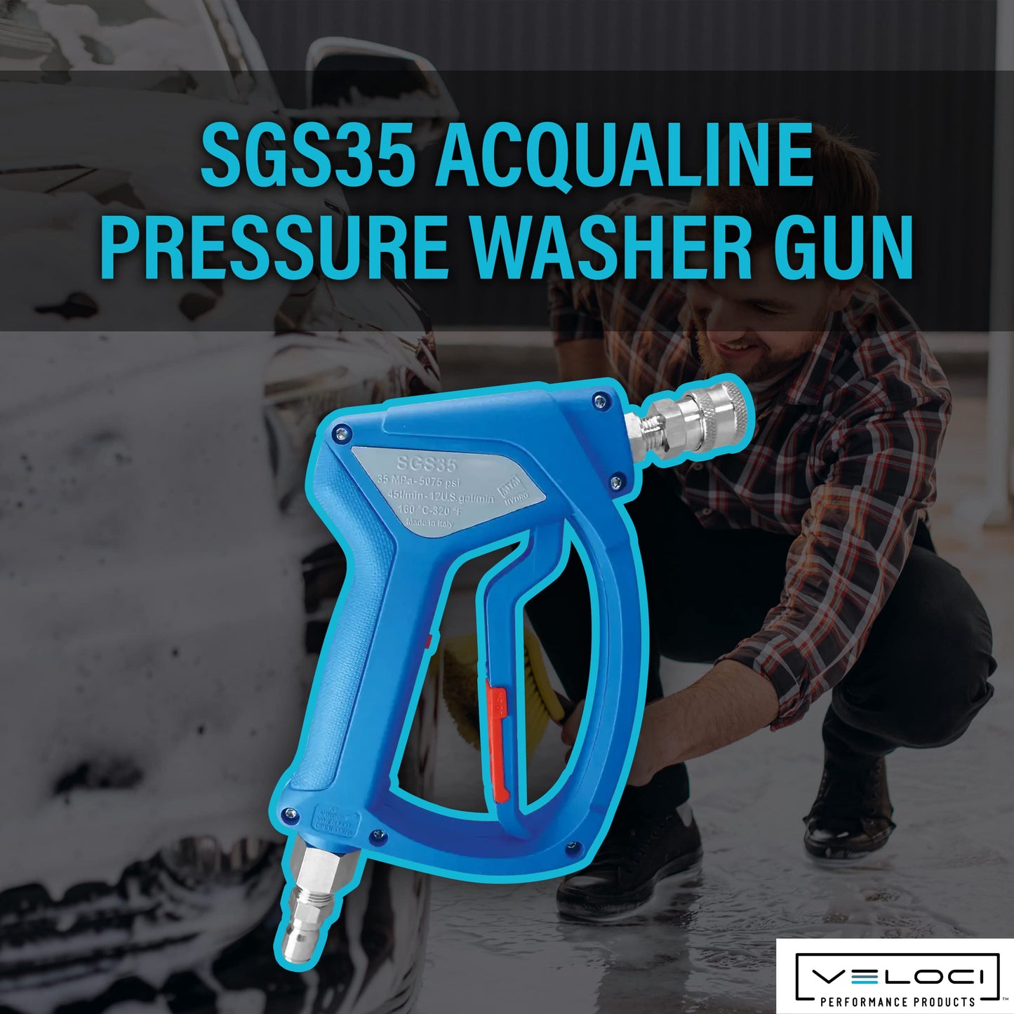 MTM Hydro Acqualine SGS35 Pressure Washer Car Wash Sprayer Gun with Stainless Steel Quick Connect Fittings and Live Swivel, High Pressure 4000 PSI Power Washer Car Washing Detailing