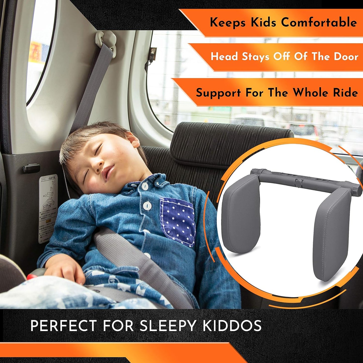 TOUCAN AUTO Headrest Pillows Universal Car Headrest Pillow/Car Neck Support. Car Seat Head Support for Toddler Carseat, Kids Car Sleeping and Car Travel Accessories for Adults or Kids