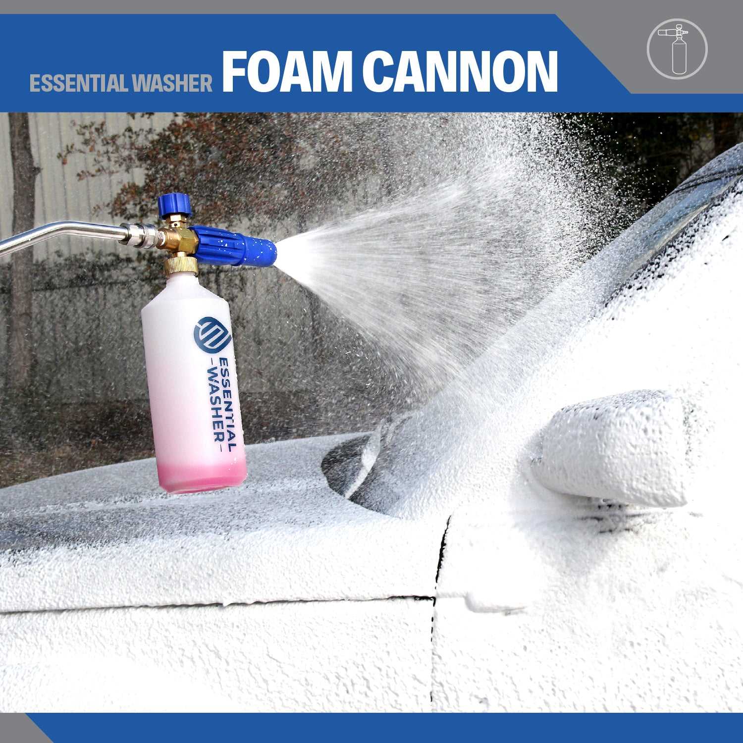 Heavy Duty Foam Cannon | High Pressure Washer Accessory With Stainless Steel QC Plug & Adjustable Features