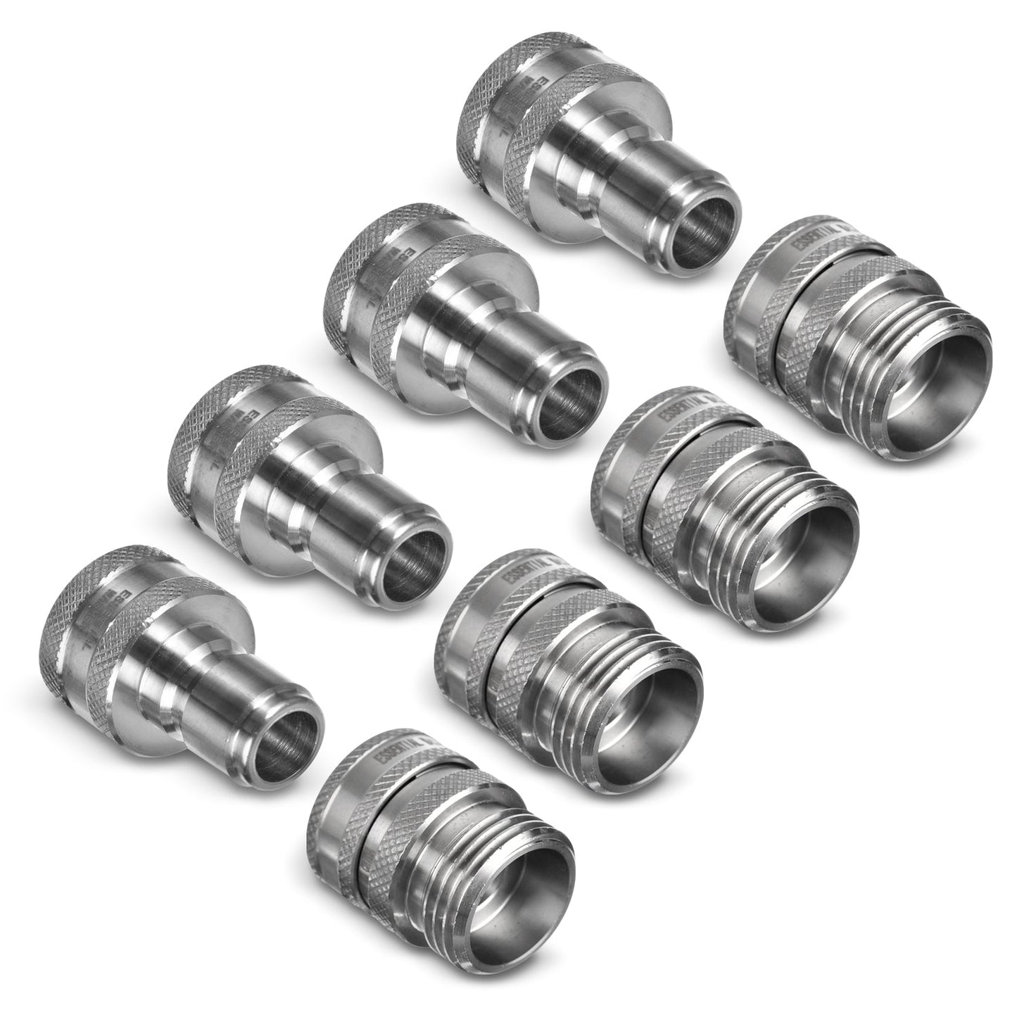 Redesigned 3/4" Garden Hose Quick Connect Set | Solid Stainless Steel Fittings