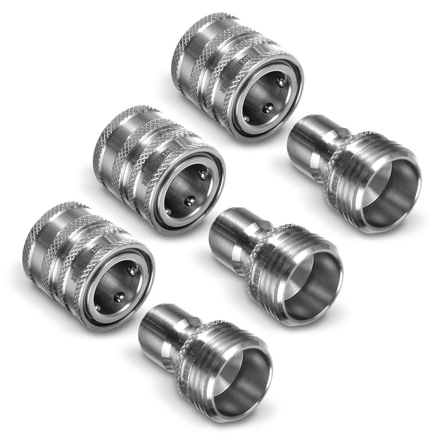 Garden Hose Quick Connect Set | Premium Solid Stainless Steel 3/4" Hose Fittings