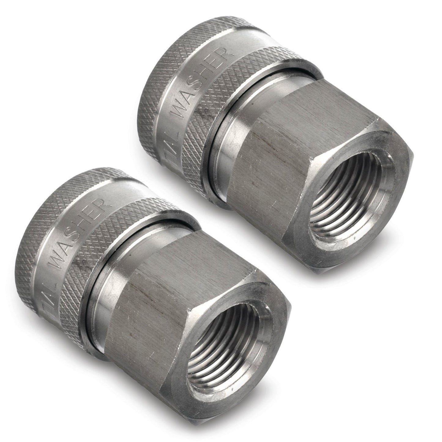 Stainless Steel Pressure Washer Quick Connect Fittings | Set of 2 | Female